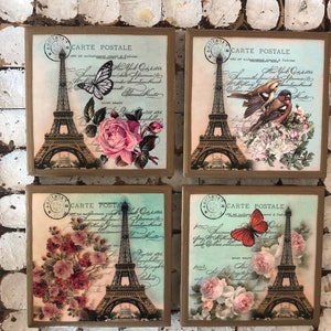 COASTERS! Eiffel Tower Paris coasters with gold trim