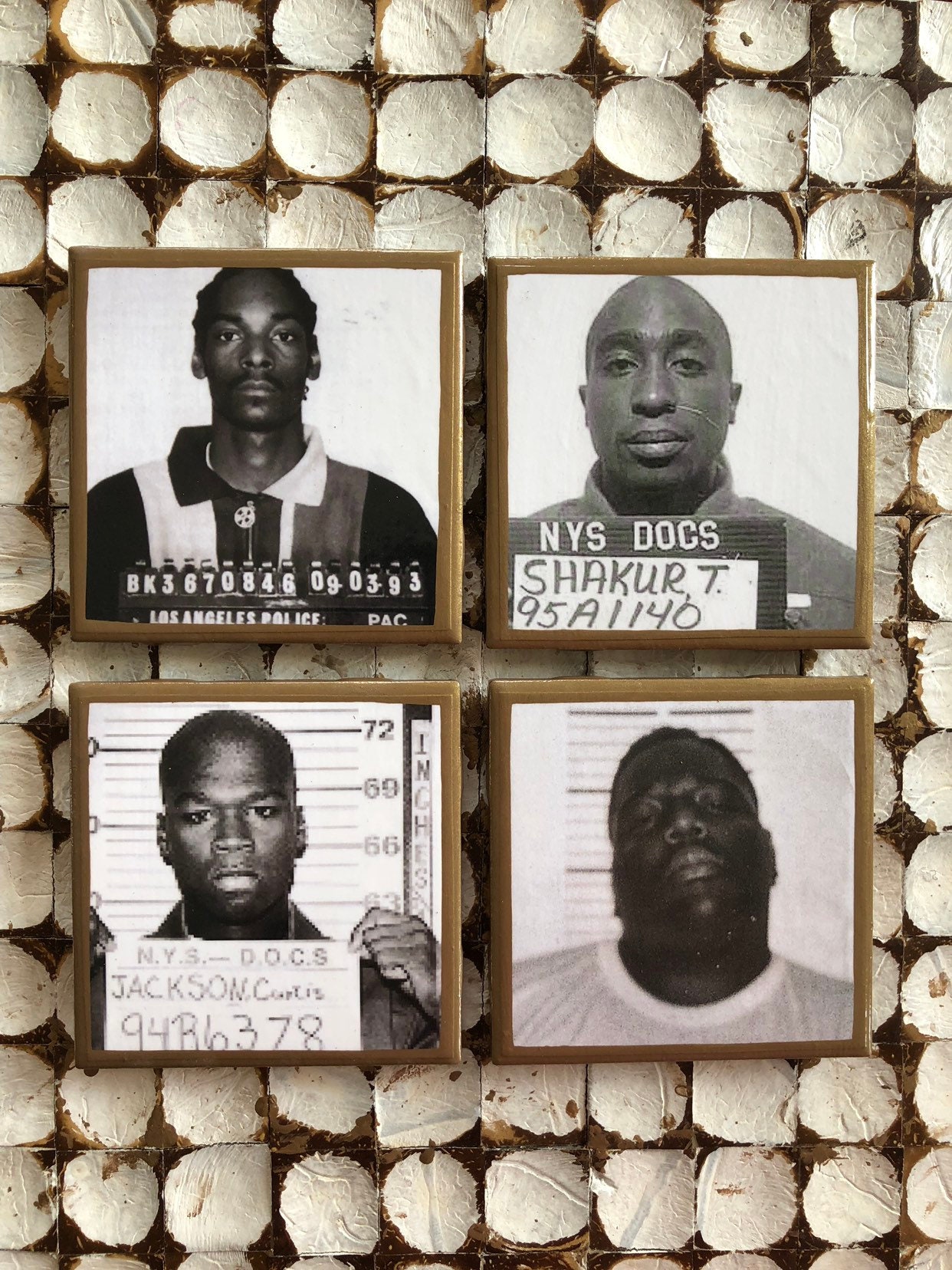 COASTERS Celebrity Mugshot Coasters With Gold Trim. Snoop Etsy