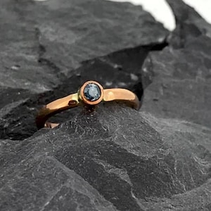 Blue diamond on Rose gold band