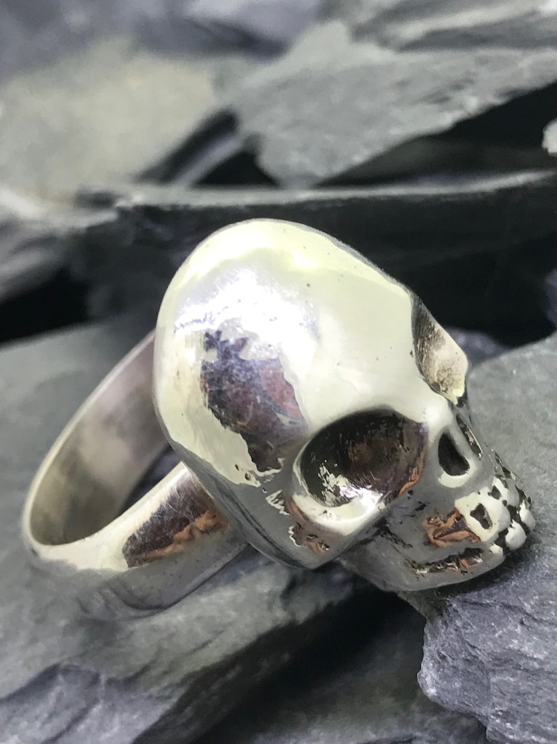 Sandcast Sterling Silver Skull Ring