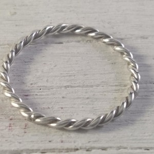 Solid Sterling Silver Twisted Ring. Handmade Twisted ring from Silver Wire. Completely solid silver with no added materials for men & women image 4