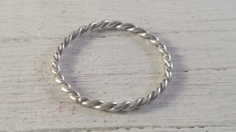 Solid Sterling Silver Twisted Ring. Handmade Twisted ring from Silver Wire. Completely solid silver with no added materials for men & women image 4
