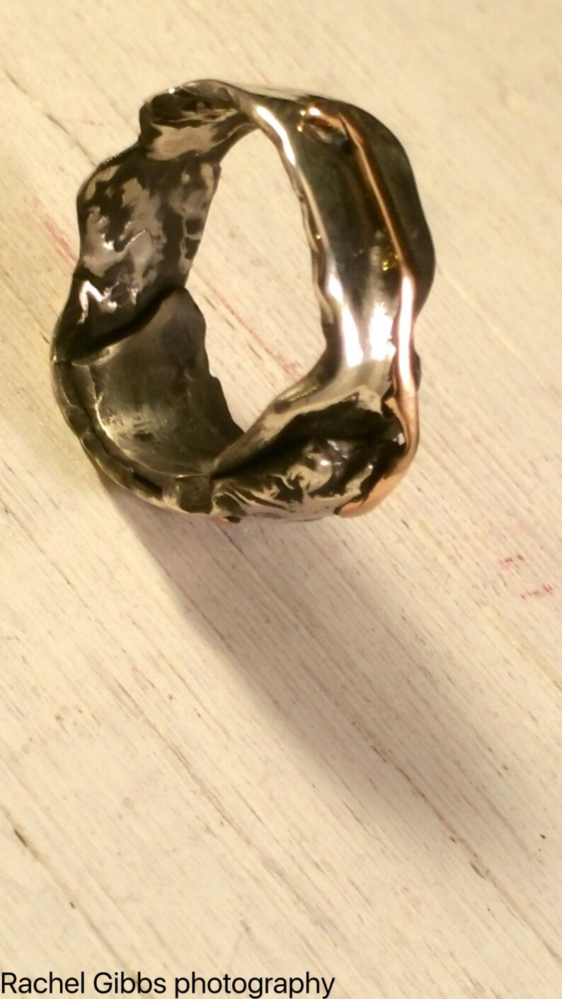 Sold Silver Statement Ring with silver and bronze. Stunning Etsy