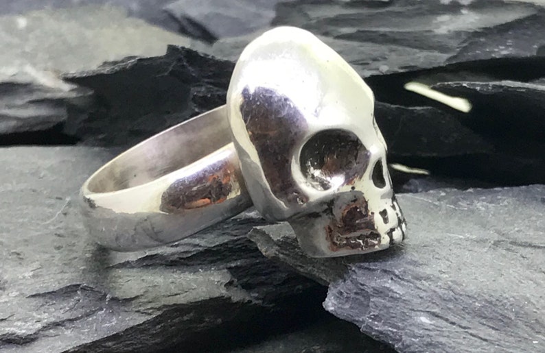 Sandcast Sterling Silver Skull Ring