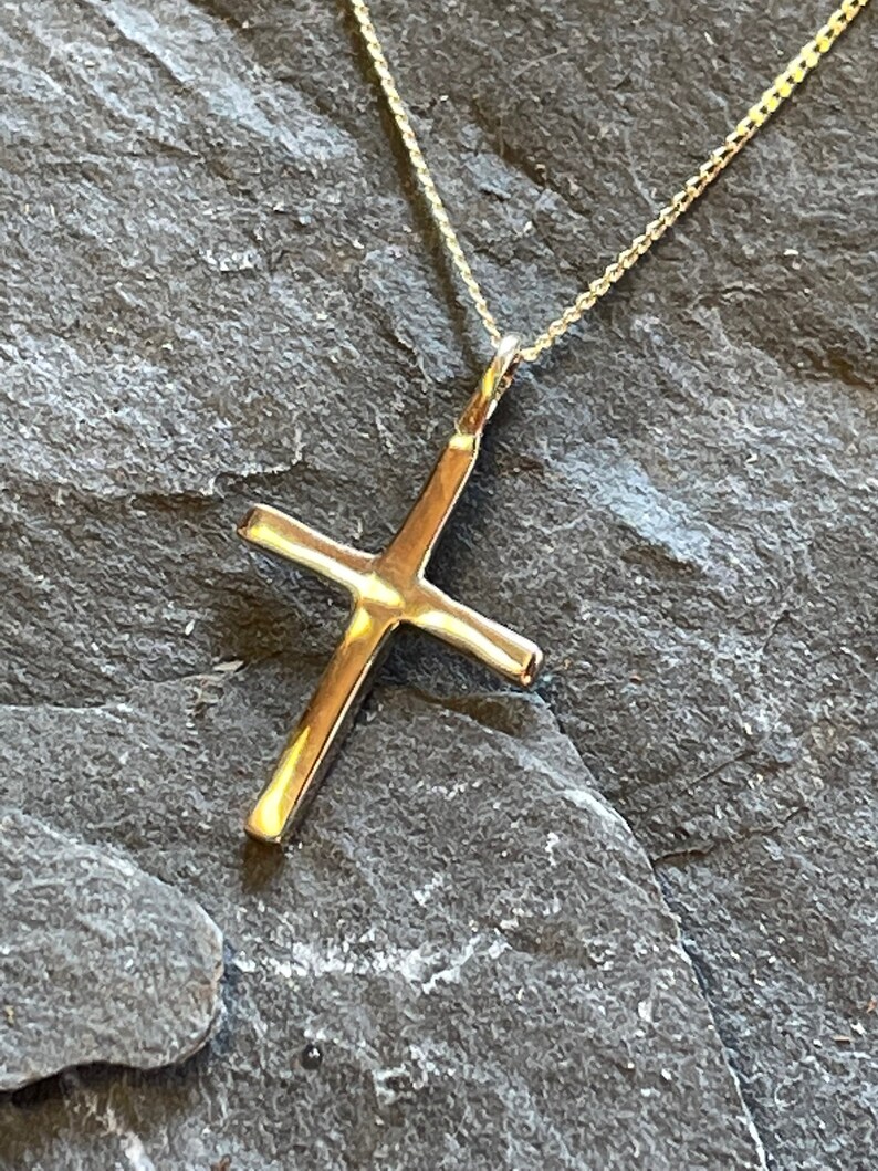 Hand Made 9ct Soild Gold Cross and Chain. Gold Cross on a Etsy UK