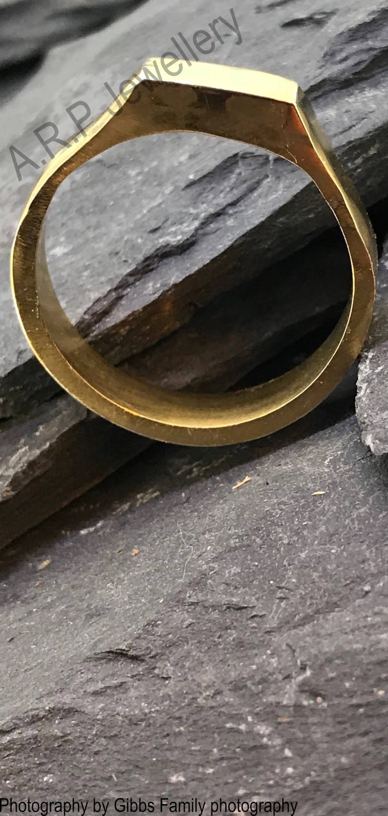 Elegant Solid Men/'s Ring made from sterling silver and plated into gold.