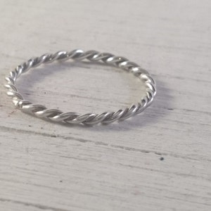 Solid Sterling Silver Twisted Ring. Handmade Twisted ring from Silver Wire. Completely solid silver with no added materials for men & women image 3