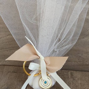 10pcs Greek orthodox boubounieres, tulle boubounieres, wedding favors, baptism favors, evil eye bombonieres
