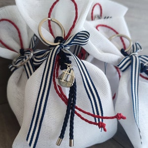 10pcs Greek orthodox boubounieres, christening favor, boubounieres, baptism, navy boubounieres, wedding favors, key ring favors