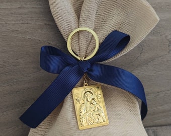 10pcs Greek orthodox boubounieres, christening favor, boubounieres, baptism, icon boubounieres, wedding favors, key ring favors