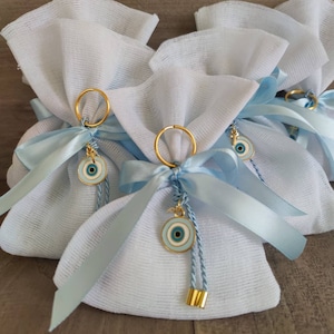 10pcs Greek orthodox boubounieres, christening favor, boubounieres, baptism, evil eye boubounieres, wedding favors, key ring favors