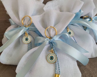 10pcs Greek orthodox boubounieres, christening favor, boubounieres, baptism, evil eye boubounieres, wedding favors, key ring favors