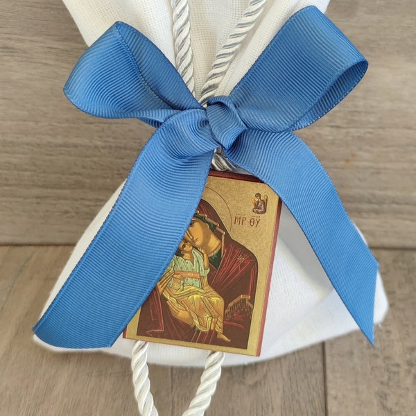 10pcs Greek orthodox boubounieres, wedding favors, all event favors, wedding bombonieres, icon of Panagia and Christos
