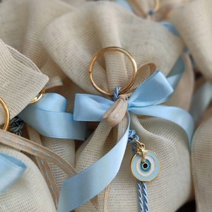10pcs Greek orthodox boubounieres, christening favor, boubounieres, baptism, evil eye boubounieres, wedding favors, key ring favors