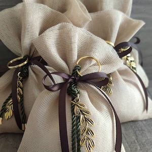 10pcs Greek orthodox boubounieres, christening favor, boubounieres, baptism, olive leaves boubounieres, wedding favors, all event favors