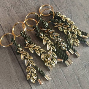 10pcs keyring favors, christening favor, boubounieres, baptism, olive branch favors, wedding favors, all event favors