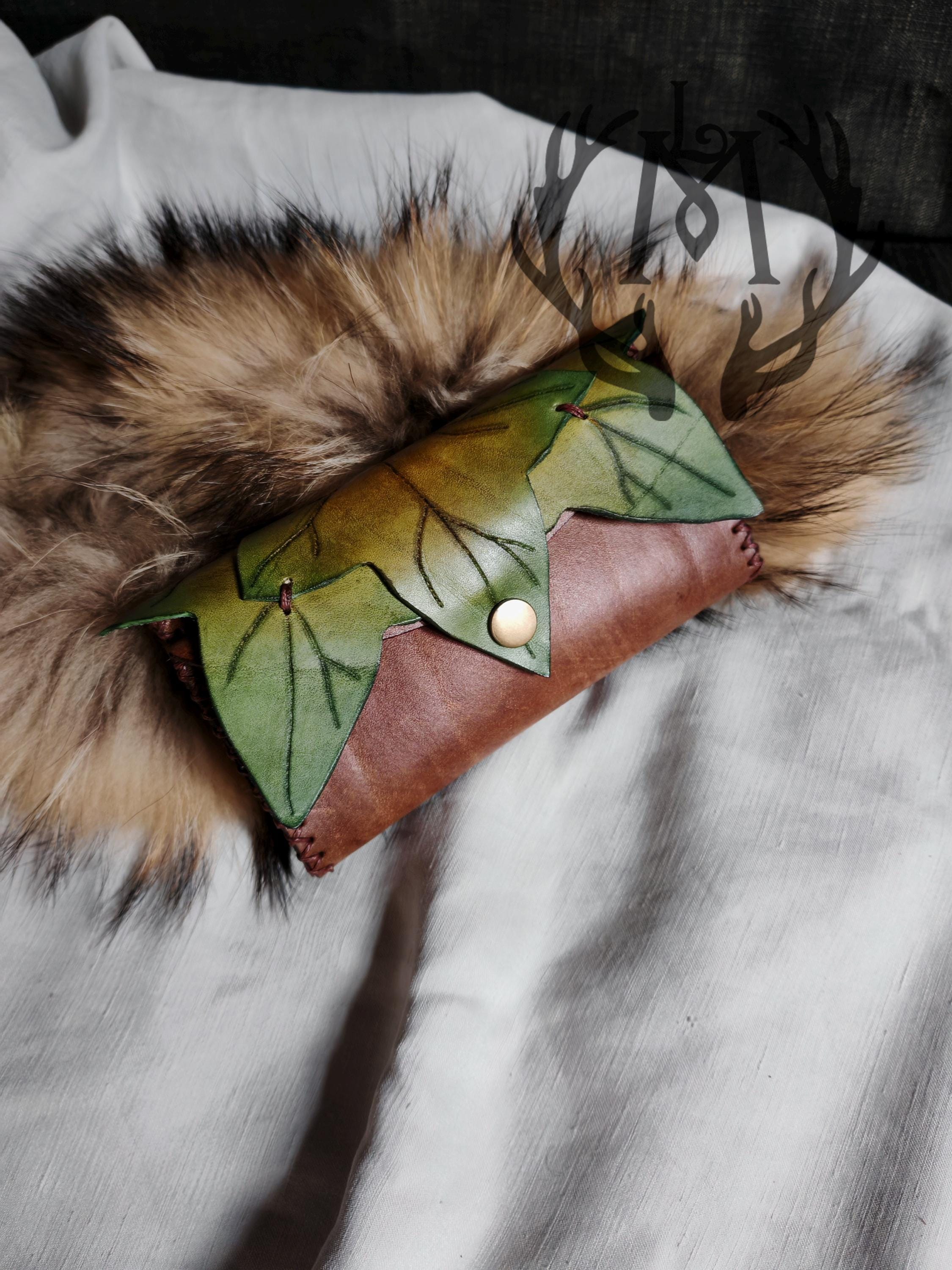 Elven Leather Wallet - Handmade Fantasy Celtic Accessory, Gift for Nature Lovers