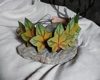 Elven Leather Tiara - Ivy Leaf Crown - Fantasy Medieval Headpiece for Cosplay, LARP & Celtic Weddings