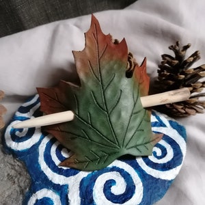 Leather Maple Leaf Hair Clip | Elf Fairy Druid Celtic Fantasy Sca Larp