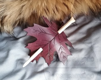 Eiken lederen broche haarclip | Elfenfee Druïde Keltische fantasie Sca Larp