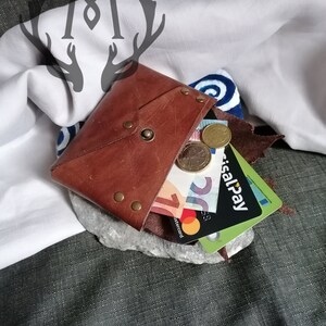 Portamonete Foglia di Acero, Piccolo portafoglio in pelle, Mini Wallet Elfico, Fairy, Celtico, Cottagecore immagine 6