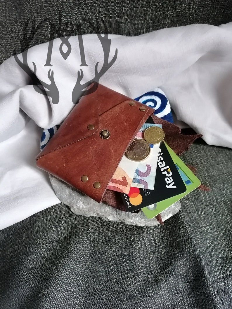 Portamonete Foglia di Acero, Piccolo portafoglio in pelle, Mini Wallet Elfico, Fairy, Celtico, Cottagecore immagine 6