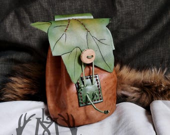 Ivy Leaf Belt Pouch Real Leather | Celtic, Elven, Ranger, Fairy
