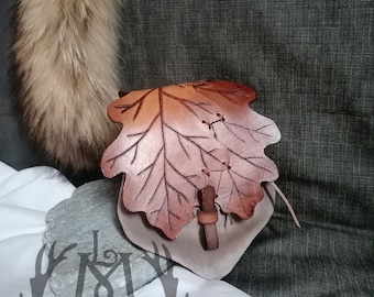Belt Pouch - Oak Leaves Sachet - Ranger Pouch, Elf, Fairy, LARP