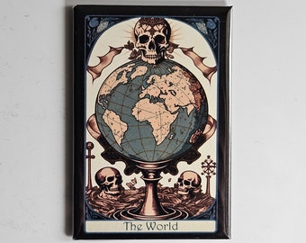 Gothic Tarot Skeleton refrigerator magnet 2x3"