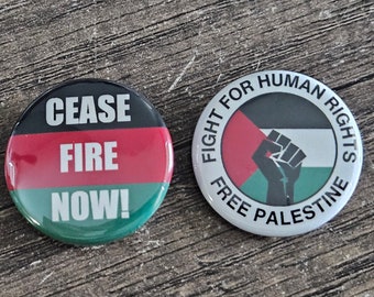 Ceasefire Palestine Gaza Strip Buttons Badges You get 1 of each 1.25inch