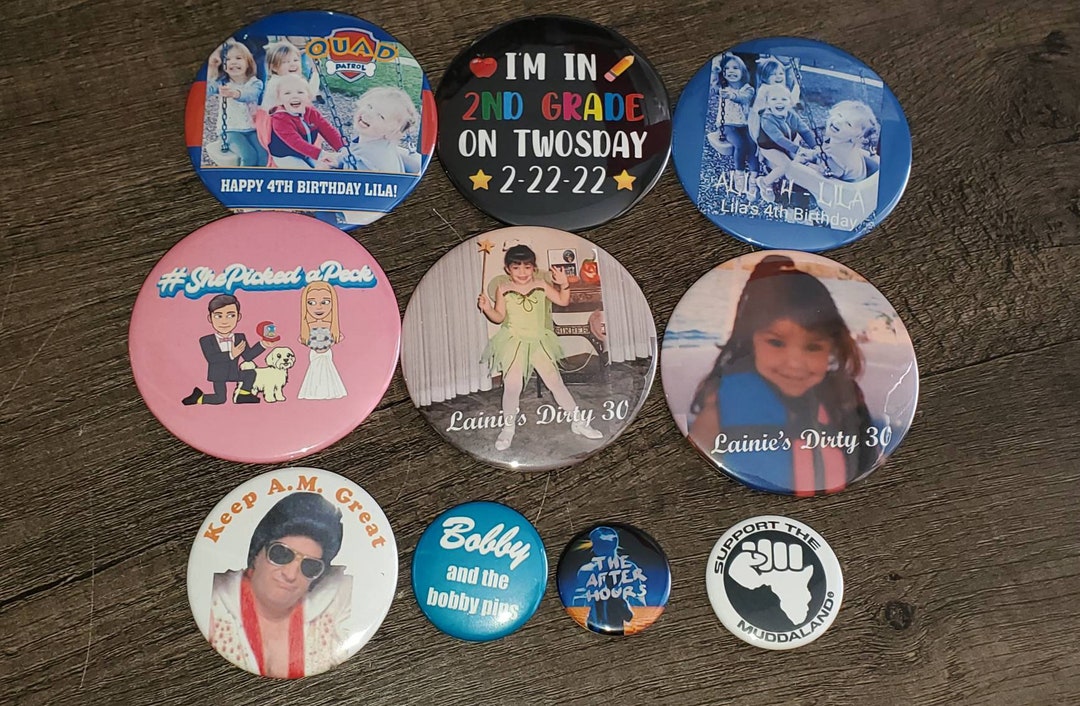 Custom Buttons 1.25, 1.5, 2.25 and 3 Round - Etsy