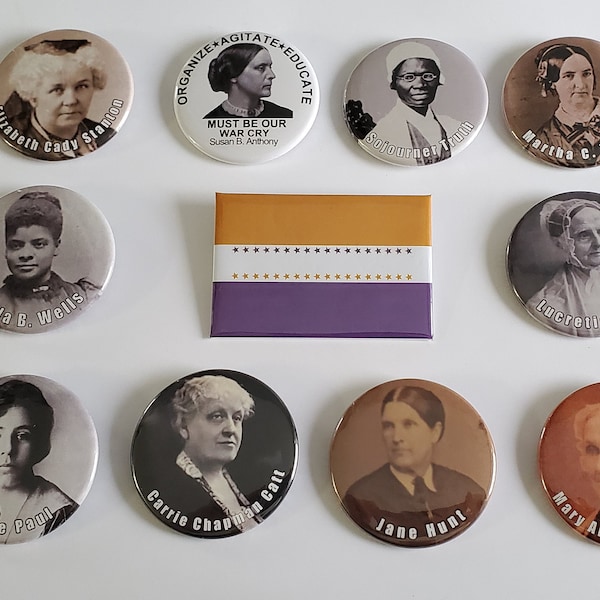 Suffragette set of 11 buttons or magnets! Women's History