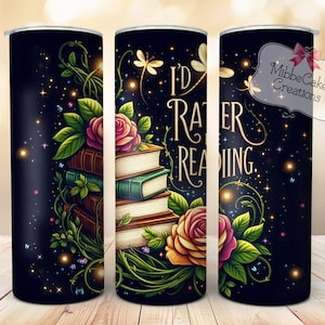 Je préfère lire 20 oz gobelet skinny sublimation design téléchargement numérique PNG, introverti, gobelet de lecture, livres charbonneux lus, romantisme
