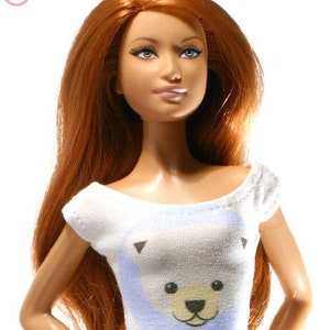 Handmade clothes for Barbie T-shirt: Polar Bear image 1