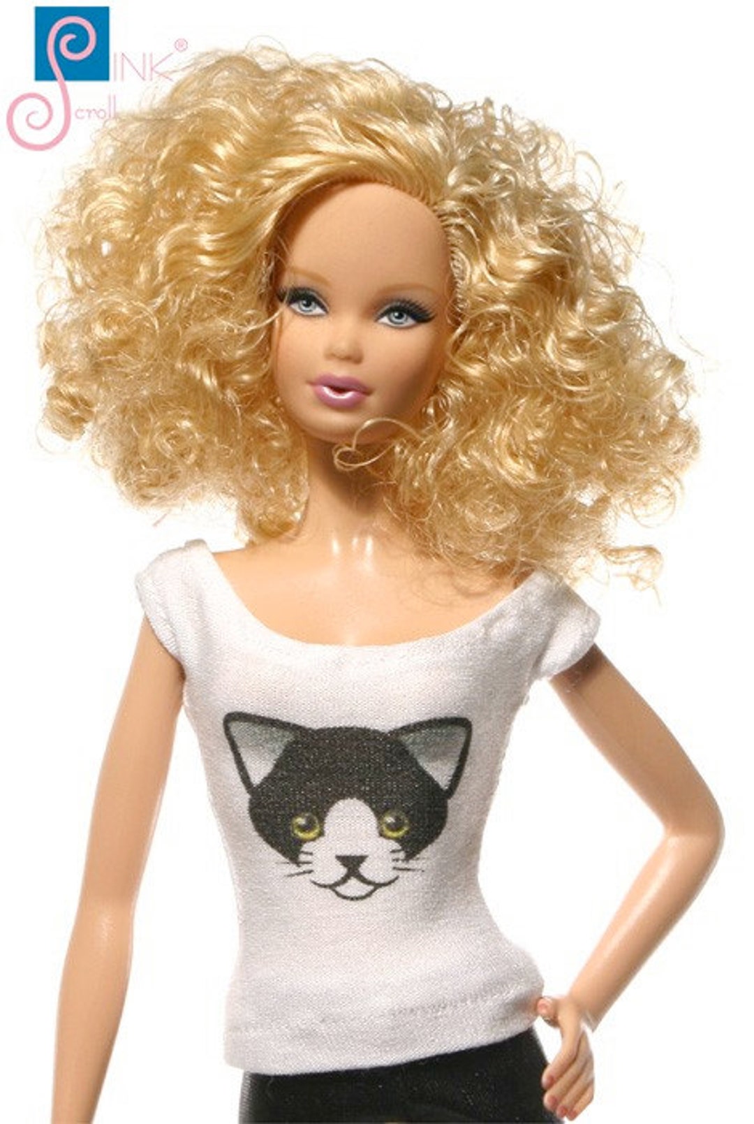 Handmade Clothes for Barbie t-shirt: Cat 02 - Etsy