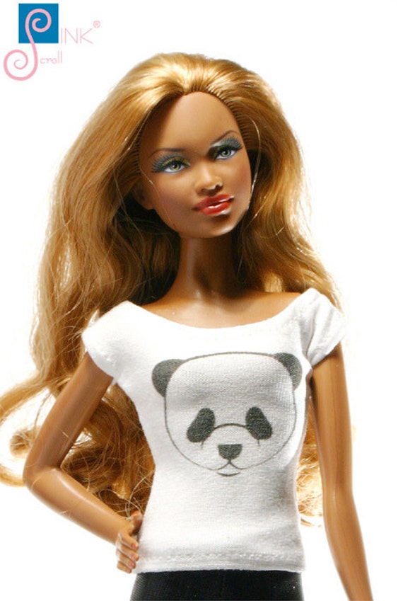 Handmade Clothes for Barbie t shirt Panda Etsy