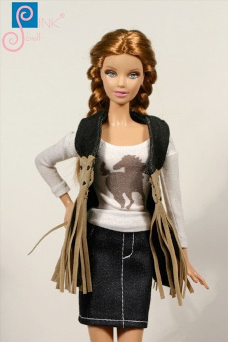 Pinkscroll set IV. Handmade clothes for Barbie dress set