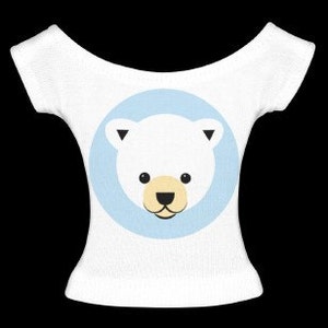 Handmade clothes for Barbie T-shirt: Polar Bear image 3