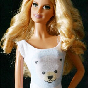 Handmade clothes for Barbie T-shirt: Polar Bear image 2