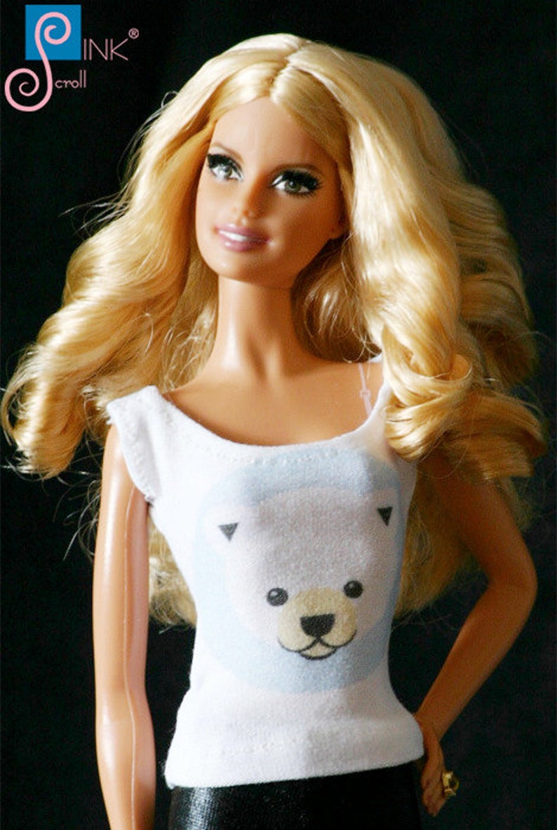 Handmade clothes for Barbie T-shirt: Polar Bear image 2