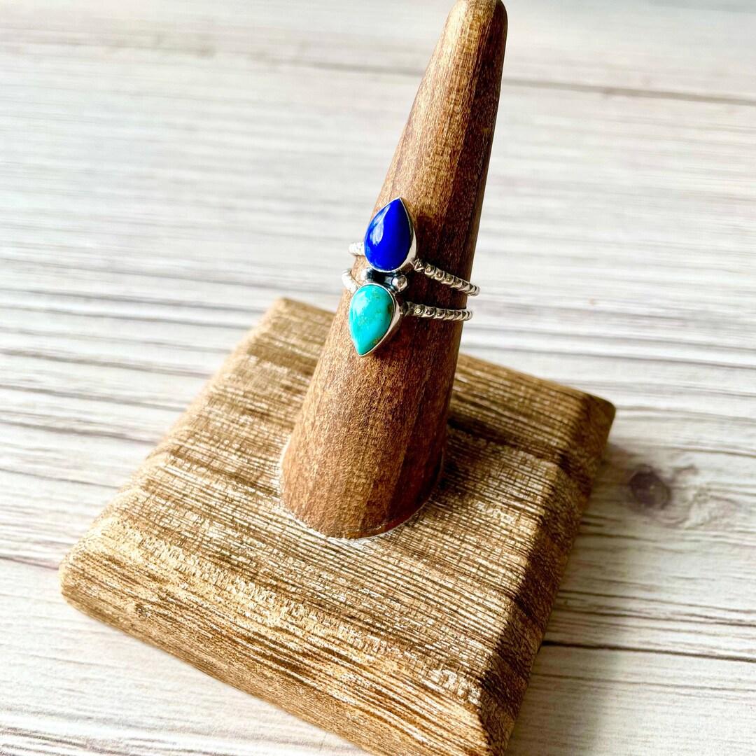 Composite Kingman Blue Mohave Turquoise & Lapis 925 Sterling Silver ...