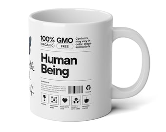 Butterfly Human Be Gentle with yourself Jumbo Mug, 20oz, Positive Vibes Mug, Inspirational Gift, Self Care Cup, Motivational Coffee Mug,