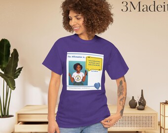 Lucky Affirmation Tee, Motivational Clothing, Podcast Tee, Graphic Tee, Positive Quote - Unisex Heavy Cotton T-Shirt, Inspirational Tee,
