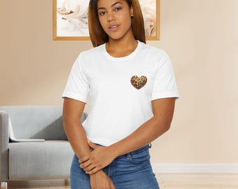 Leopard Heart Unisex Jersey T-Shirt