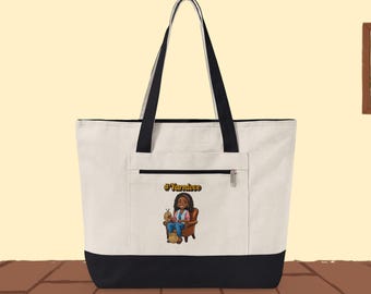 Yarn Love  Zippered Canvas Tote