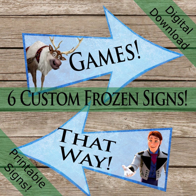 6 Custom Frozen Signs Digital Download Printable Frozen | Etsy