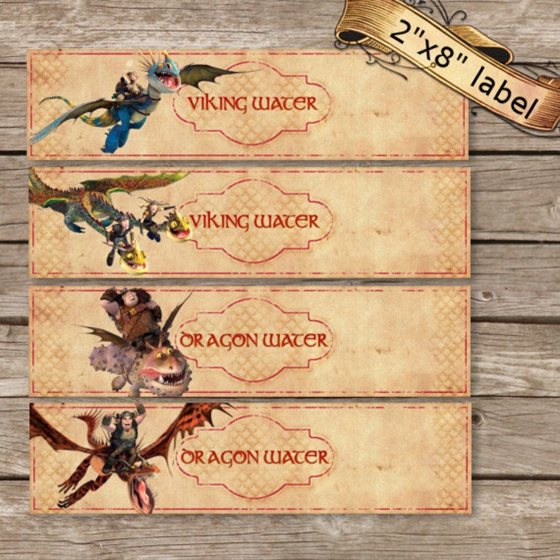 Party Printable INSTANT DOWNLOAD Birthday Labels Dragons 3 Water Bottle Labels How to Train Your Dragon 3 Bottle Labels