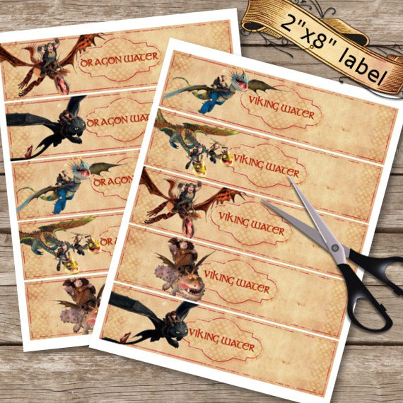 Party Printable INSTANT DOWNLOAD Birthday Labels Dragons 3 Water Bottle Labels How to Train Your Dragon 3 Bottle Labels