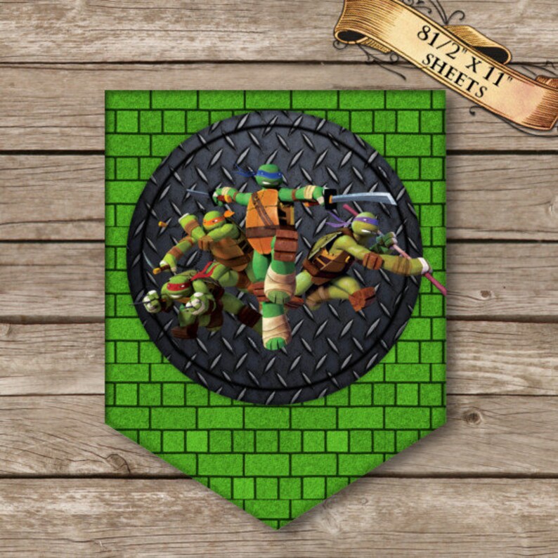 Custom Teenage Mutant Ninja Turtle Banner TMNT Printable | Etsy