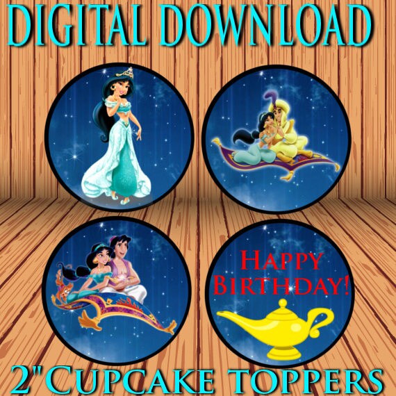 Aladdin 2 Cupcake toppers Digital Download Printable Etsy